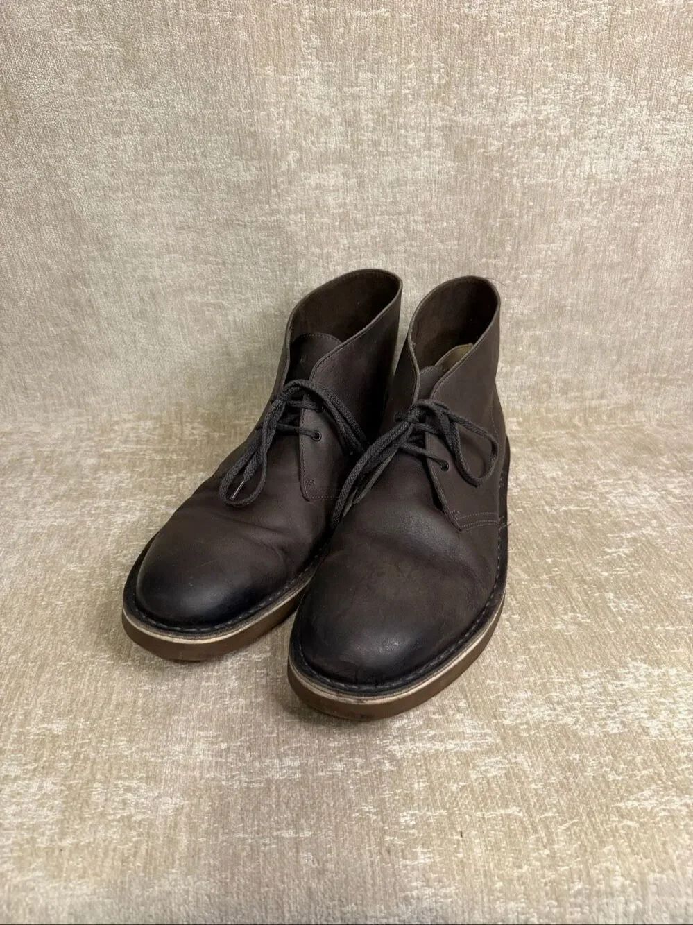 Clarks Men's Genuine Leather Lace-Up Desert Chukka Boots Dark Brown Size 13